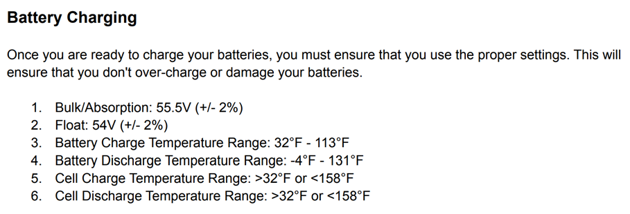 Battery Charging Temperature